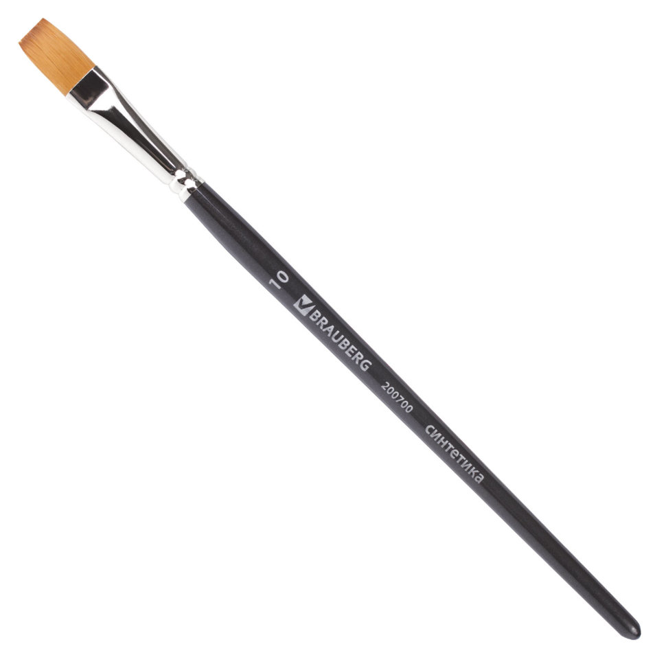 Кисть художественная синтетика мягкая, плоская, № 10, короткая ручка 200700 цена за 5 шт , 